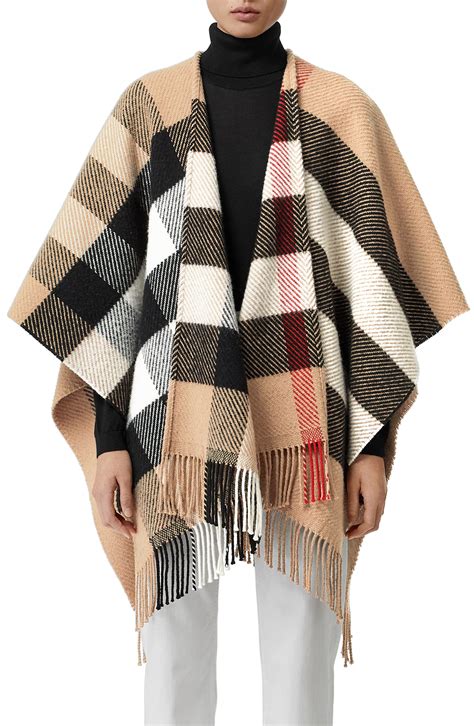 burberry mega check cape|burberry cashmere cape.